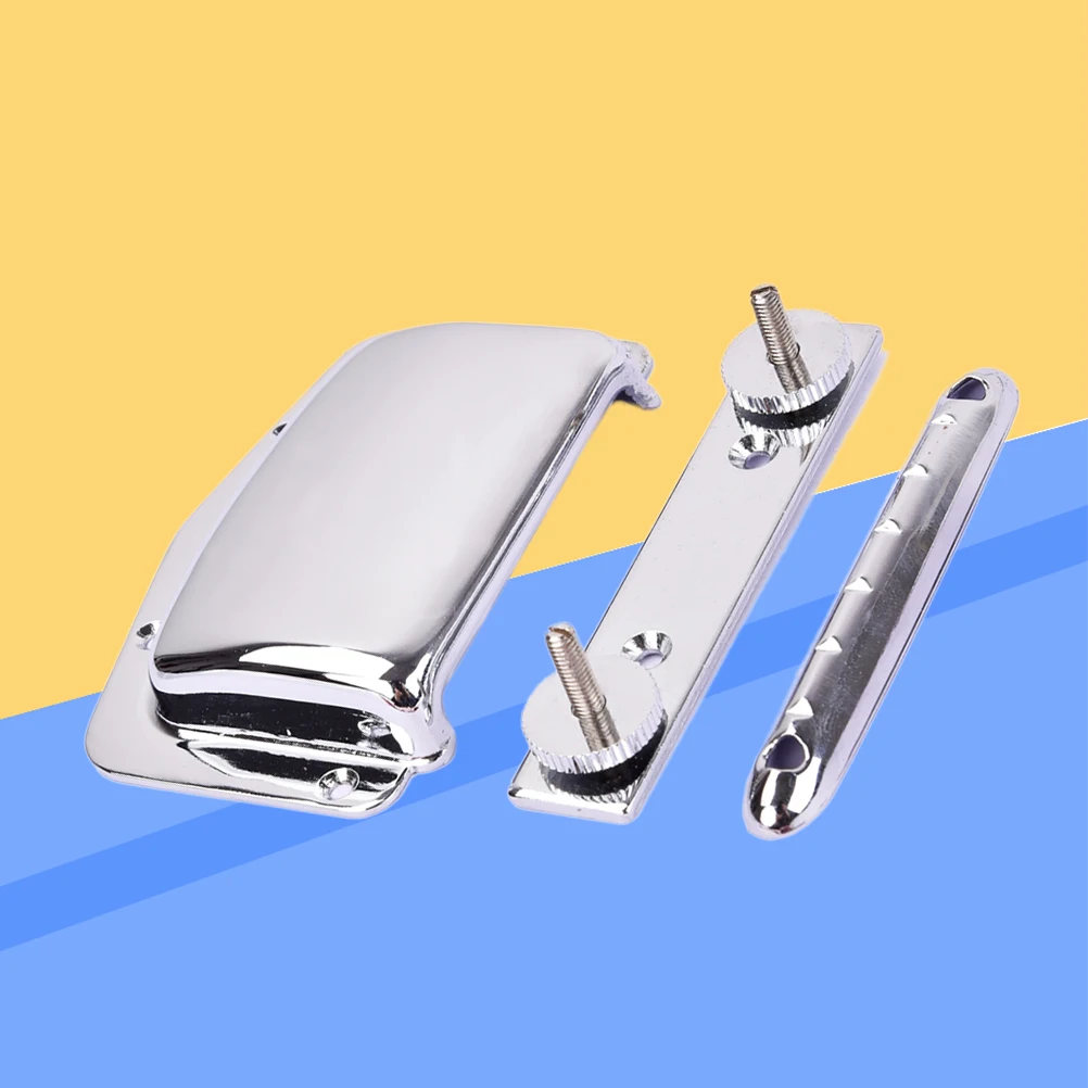 

Wraparound Bridge Tailpiece Tail Set with Bridge Cover for Electric Guitar Replacement Parts (Silver)