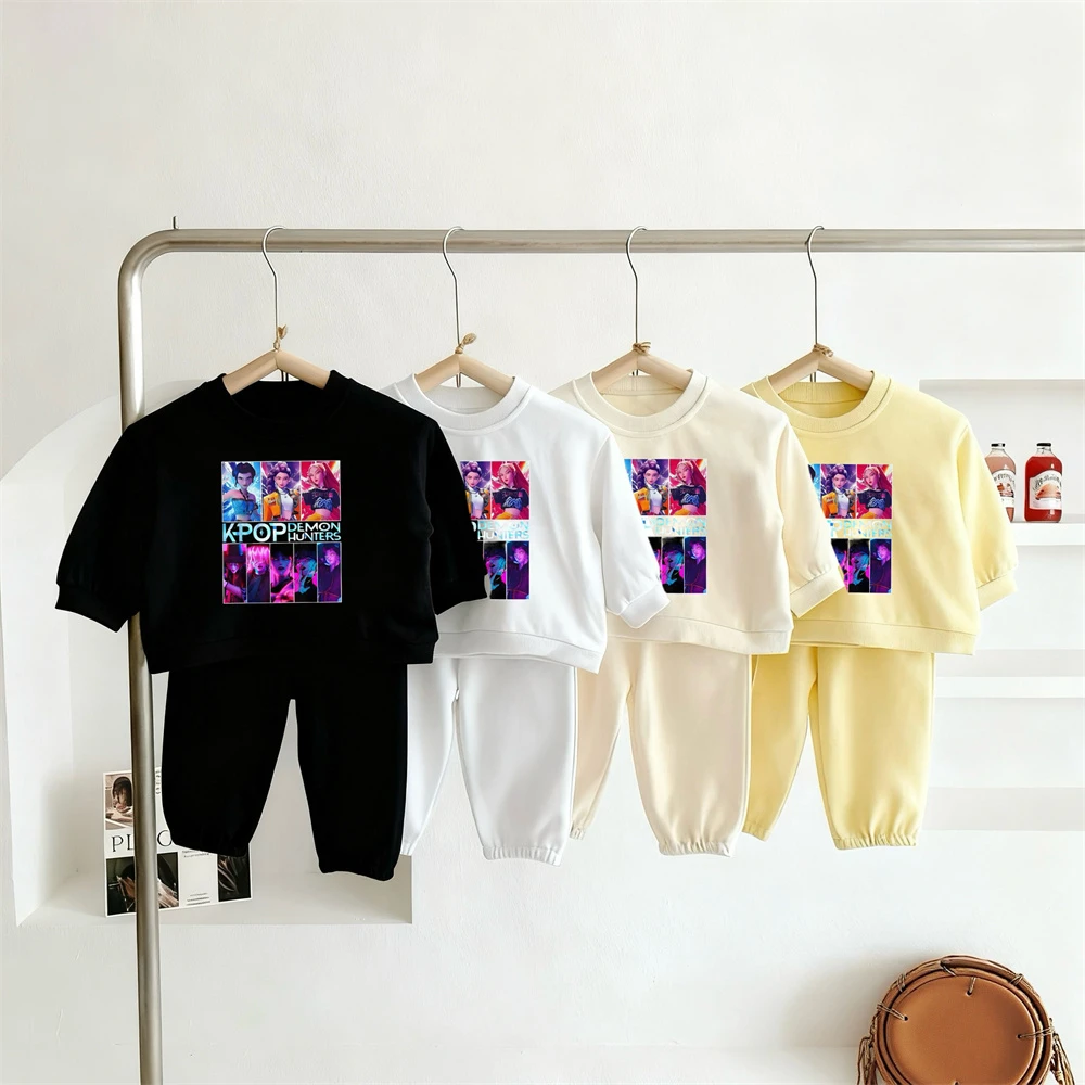 

Girls Group Printed Tops All-match Pants 2Piece/Set Spring Autumn Costume Long-sleeved Tracksuits Baby New Casual Clothing Set