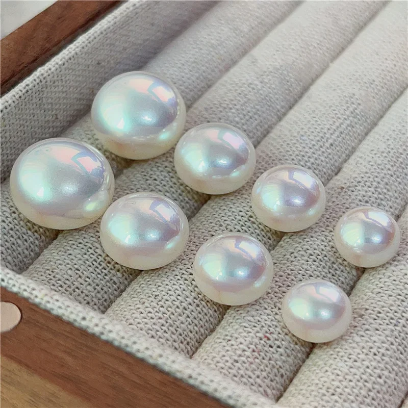 

Delicate flat round imitation pearl earrings, gentle temperament light luxury and versatile earrings for woman