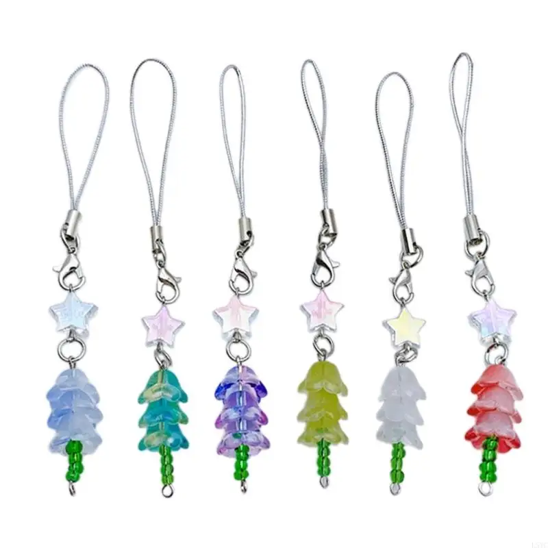 

L5YC Phone Chain Christmas Tree Shaped Phone Pendant Suitable for Key Card Phone