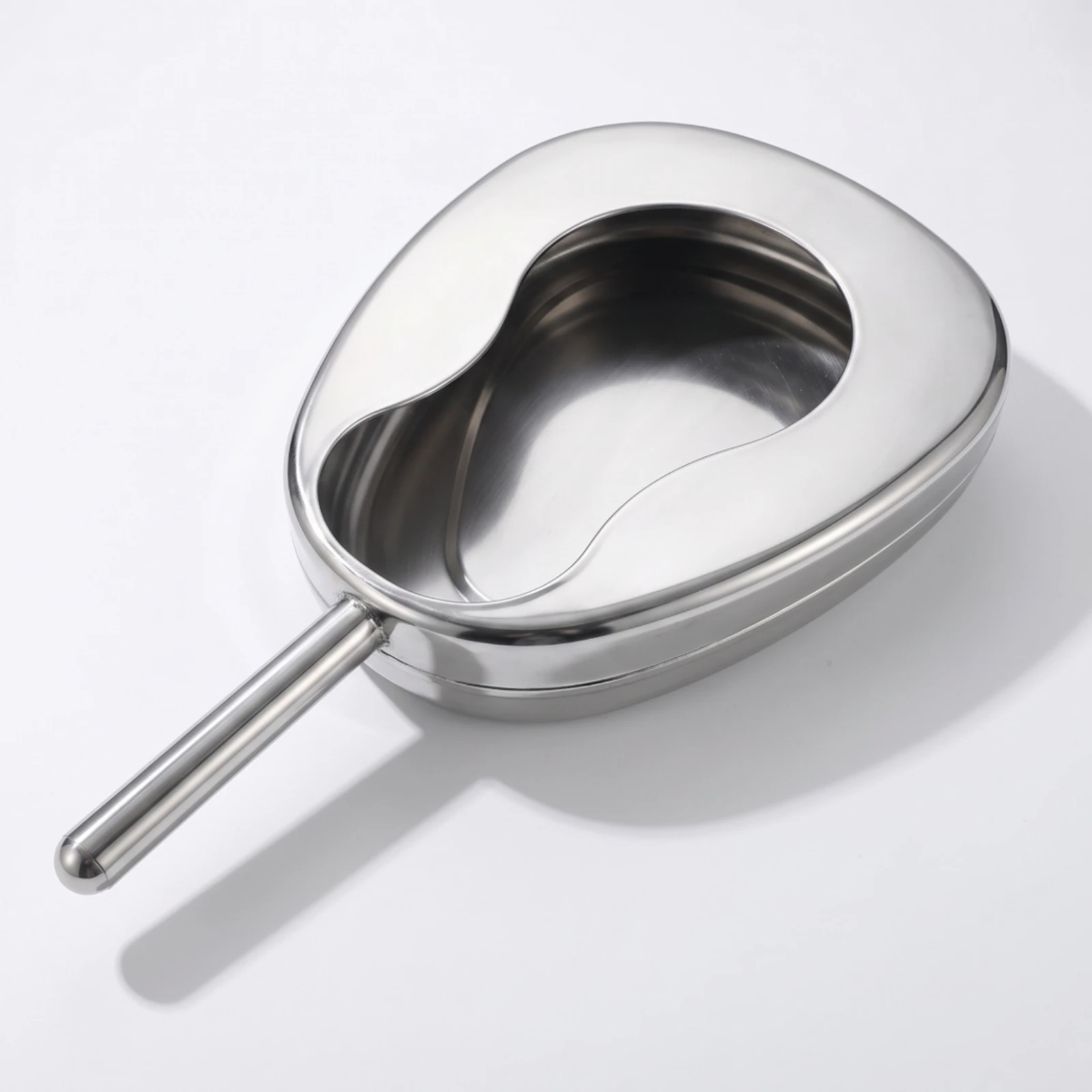 Bedside Bedpan Slim-Profile Stainless Steel Bedpan Kidney-Shaped Bowl Medical Vessel Heavy-Duty for Bedridden Patients