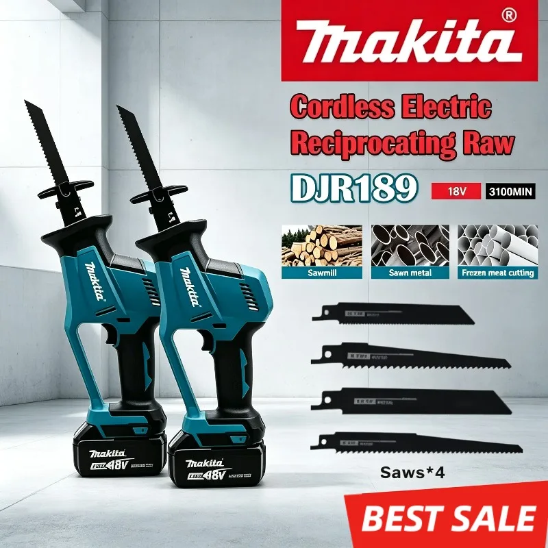 

Makita DJR189 18V Rechargeable Reciprocating Saw Cordless Brushless Electric Saw, Portable Power Tool for Wood Metal