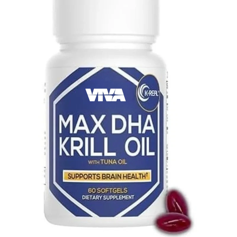 Suplemento de aceite de krill antártico que contiene astaxantina antioxidante DHA EPA Omega 3 - Soporte para la salud de las articulaciones -60 cápsulas blandas