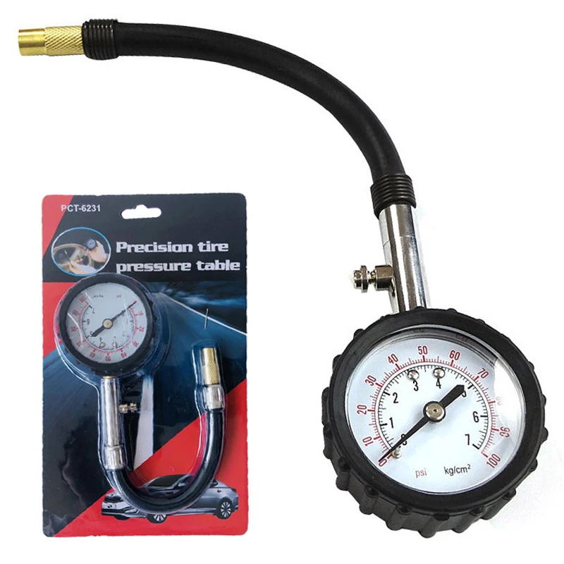 

1Pc 0-100Psi Car Tyre Air Pressure Tester High Precision Long Tube Tire Pressure Gauge Meter Motorcycle Truck Auto Accessories