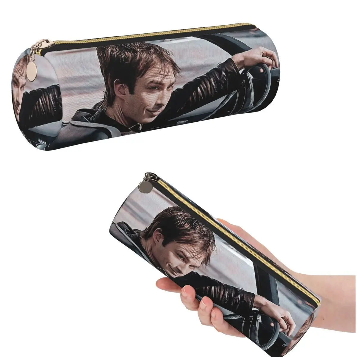 Damon Salvatore Vampire Diaries Movie Pencil Case for Boy Girl School Pen Box Pencil Bag Stationery Supplies Pen Holder Bag