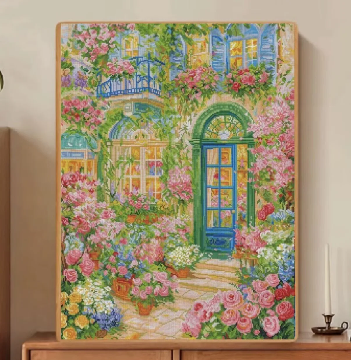 

9ct 100x75cm Flowers Shop Embroidery DIY Printed Kits Cross Stitch Needlework Set Home Decor Crafts