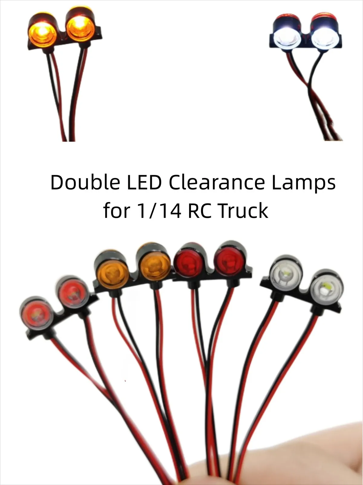 Double Outline Marker Lamps Clearance Lights for Tamiya 1/14 RC Truck Upgrade Accessories - view 2