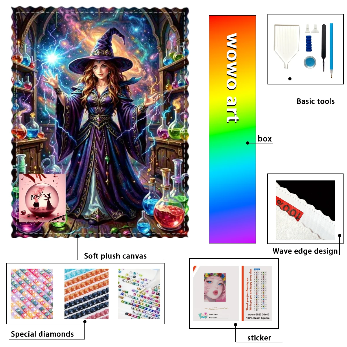 

【Bruji_ Diamond Art】La bruja de la biblioteca Crystal AB Rhinestone FD Rhinestone Perfect Resin Diamond