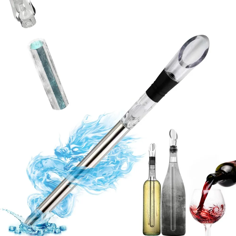 عصا تبريد النبيذ المصنوعة من الفولاذ المقاوم للصدأ في 15 دقيقة، دون تخفيف المذاق، عصا مبرد النبيذ السريع