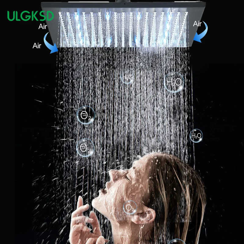 

Светодиодный сверхтолстый верхний спрей с режимом дождя, насадка для душа из нержавеющей стали, потолочный смеситель для горячей и холодной воды ﻿