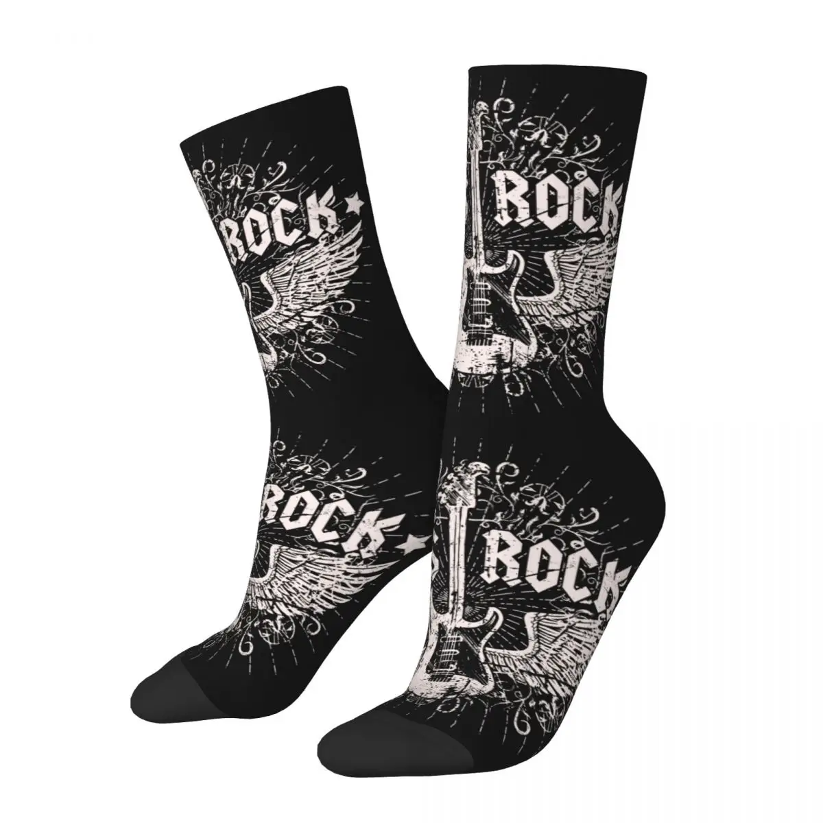 Hip Hop Retro Rock Music Crazy Men's Socks Unisex Street Style Seamless Printed Novelty Crew Sock Boys Gift