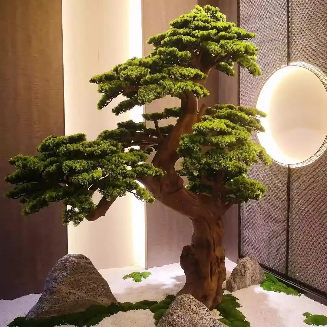 Chinese Style Large Landscape Artificial Pine Plant Plastic Eco-friendly Indoor/Outdoor Graduation Decoration Customizable Size