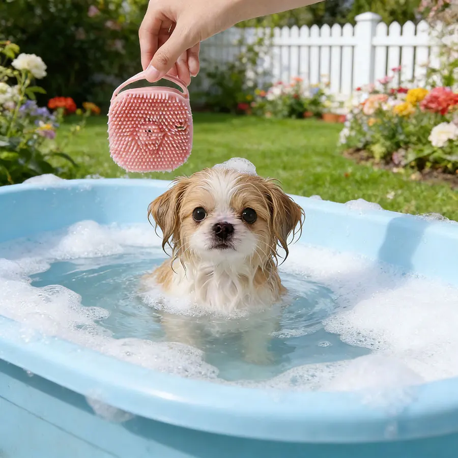 Pet Bath Gloves for Dogs & Cats, Soft Silicone Massage Brush Gloves for Grooming, Bathing & Fur Cleaning - Image 6