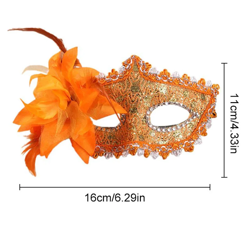 Venetian Mask Halloween Eye Mask Side Flower Rose Lace Sexy Mask Masquerade Party Decoration Dance Carnival Costume Play Props - view 6