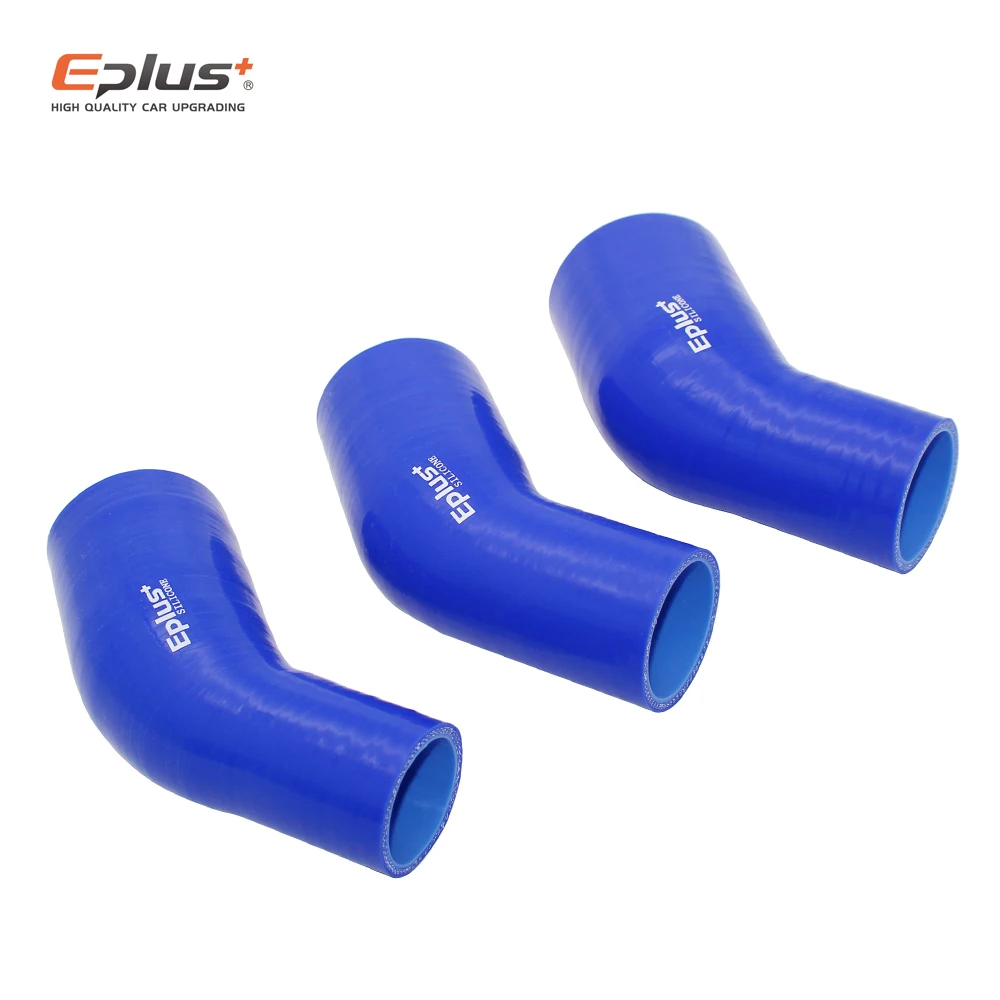 Universal 45 Degrees Reducer Silicone Tubing Braided Hose Car Intercooler Turbo Mechanical Plumbing Connecting Blue Multi Size