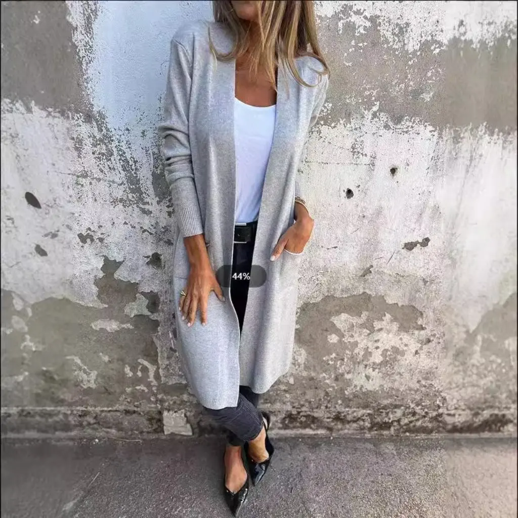 

Autumn Winter Ladies Long Cardigan Coat Casual Style for Women Europe US Independent Station