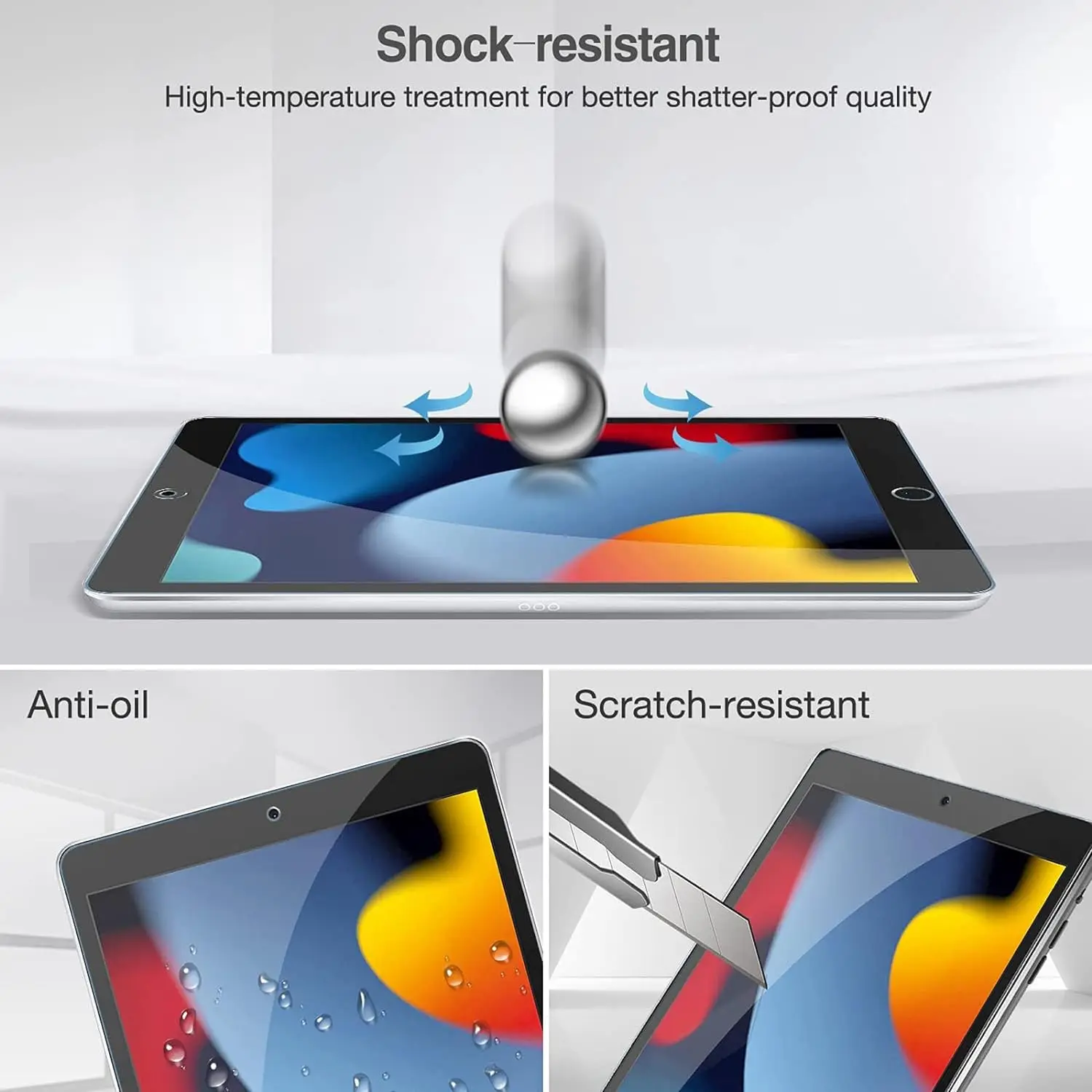 2pcs 9H Tempered Glass For iPad 7th 8th 9th Gen 10.2'' Clear Screen Protector For iPad A2198 A2604 Anti Scratch Protective Film