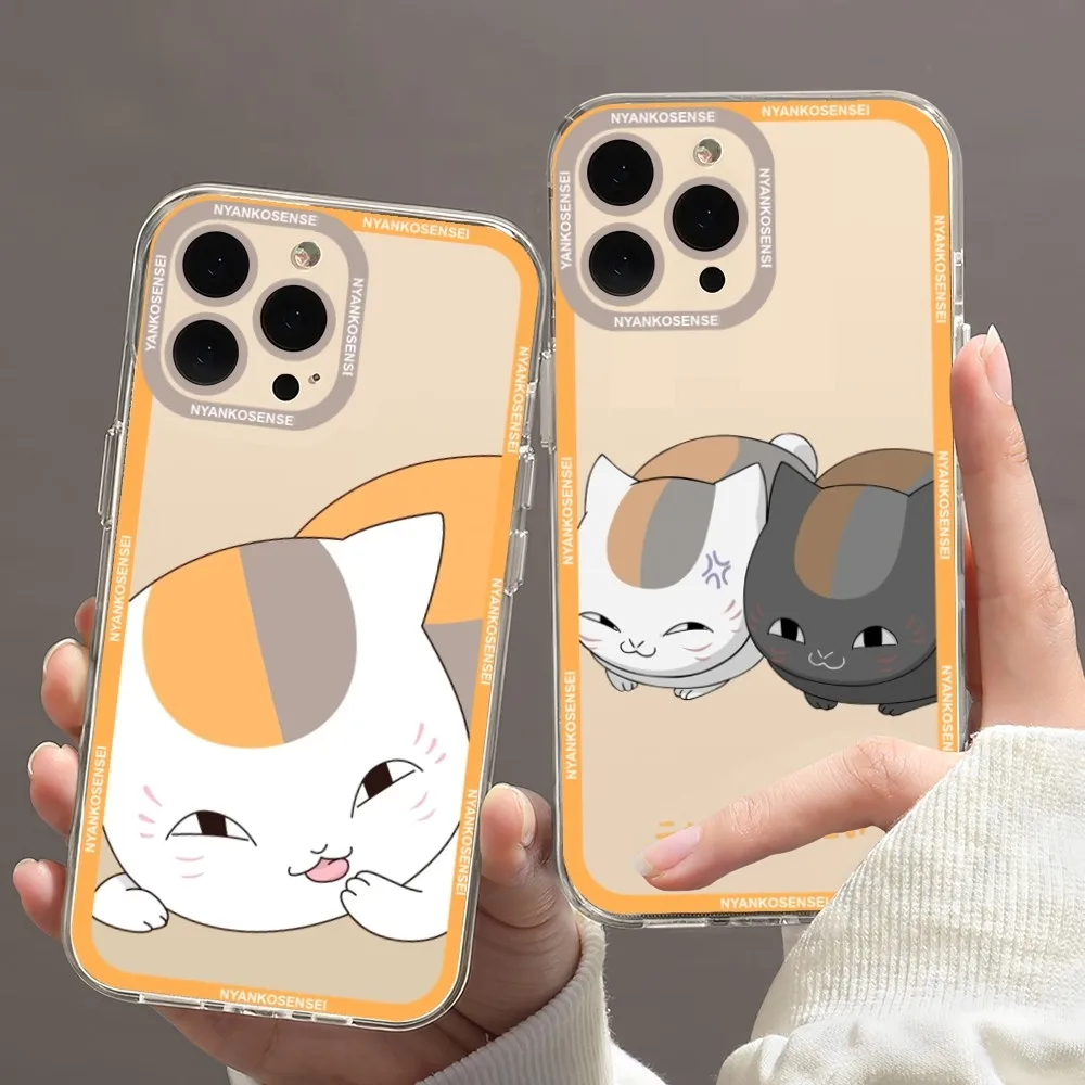 Natsume Book of Friends Nyanko Sensei Phone Case For Samsung A73 A72 A71 A70 A53 A52 Transparent Border Shell