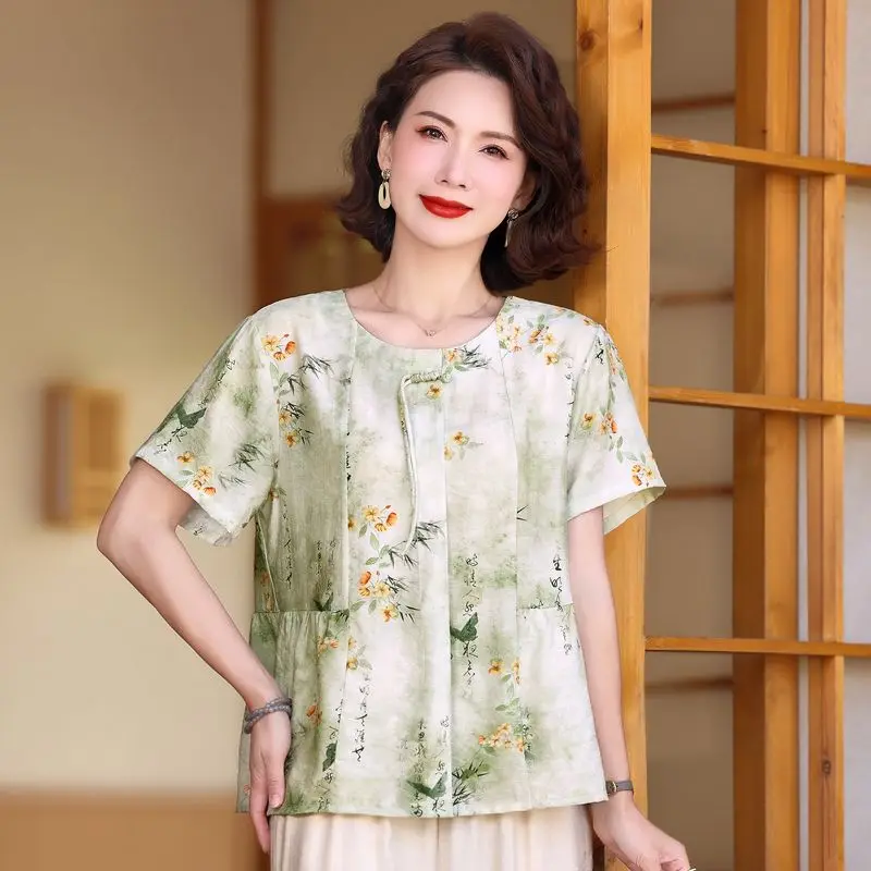 Modieus T-shirt met korte mouwen en print voor dames Nieuw