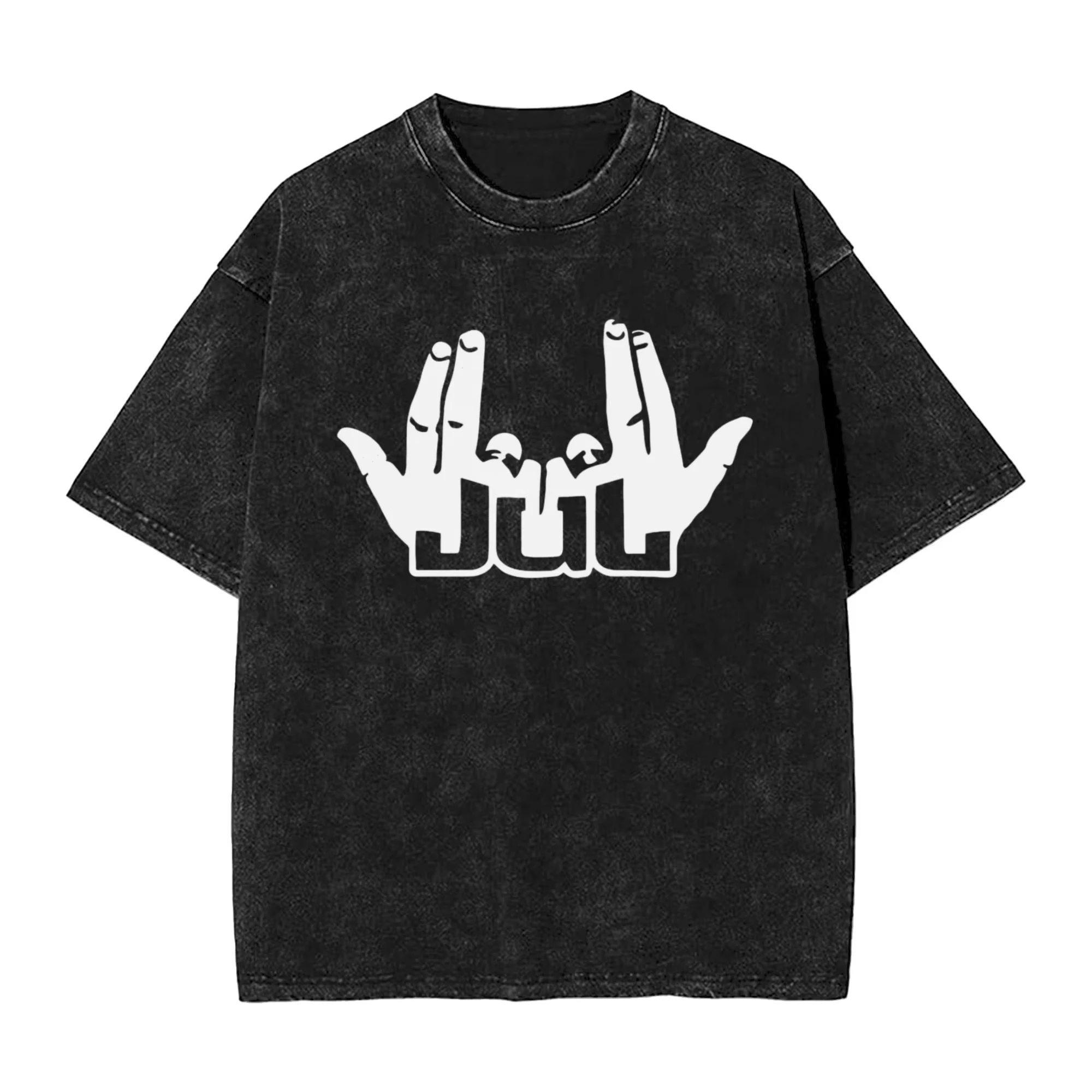 

Rapper JUL Men's T Shirts Washed Sign Fun Tee Shirt Short Sleeve Crewneck T-Shirts Cotton Graphic Tops