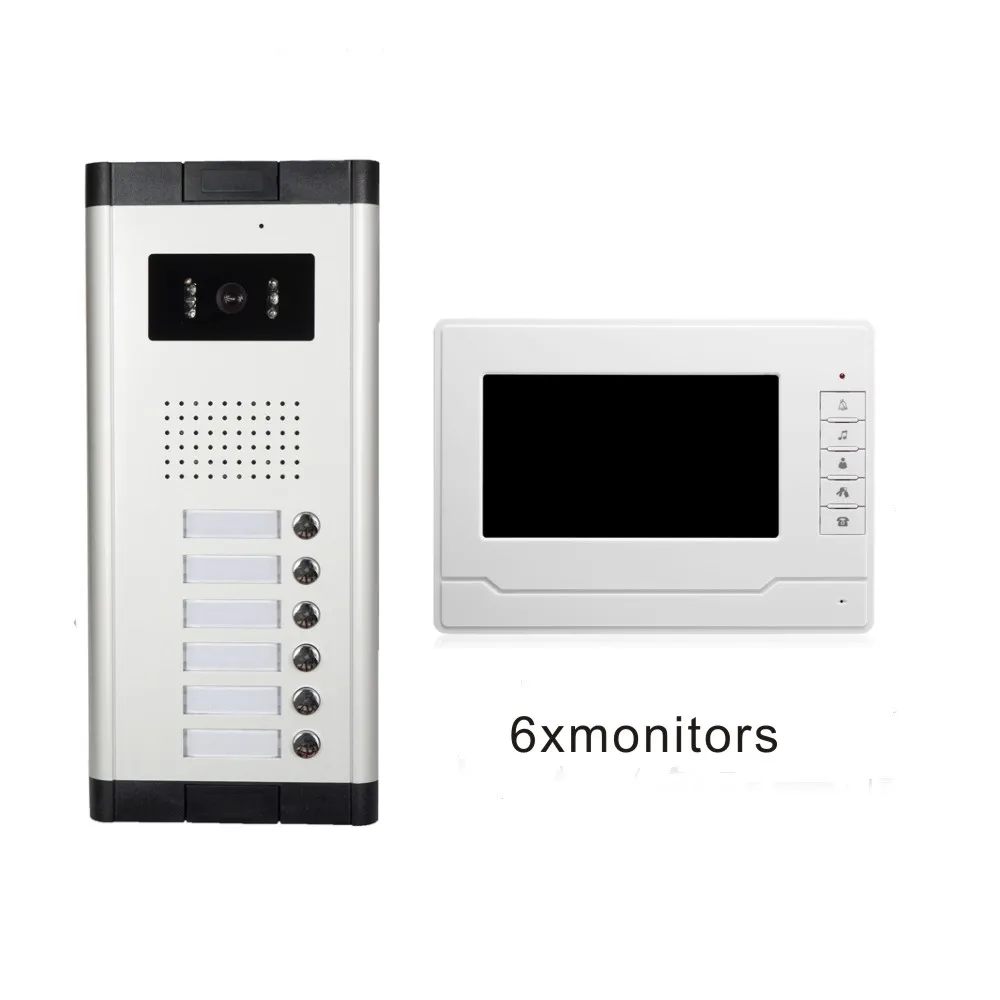 Xinsilu multi apartment video door phone intercom system for 6 unit