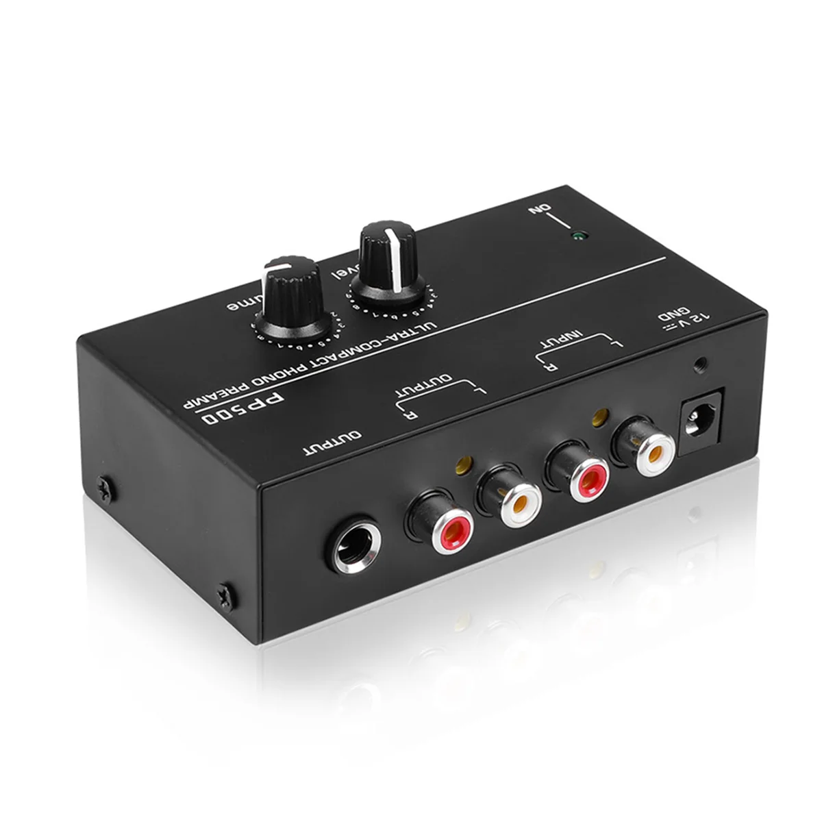 PP500 Ultra-Compact Phono Preamp Pre Amp Preamplifier with Level Volume Control EU Plug