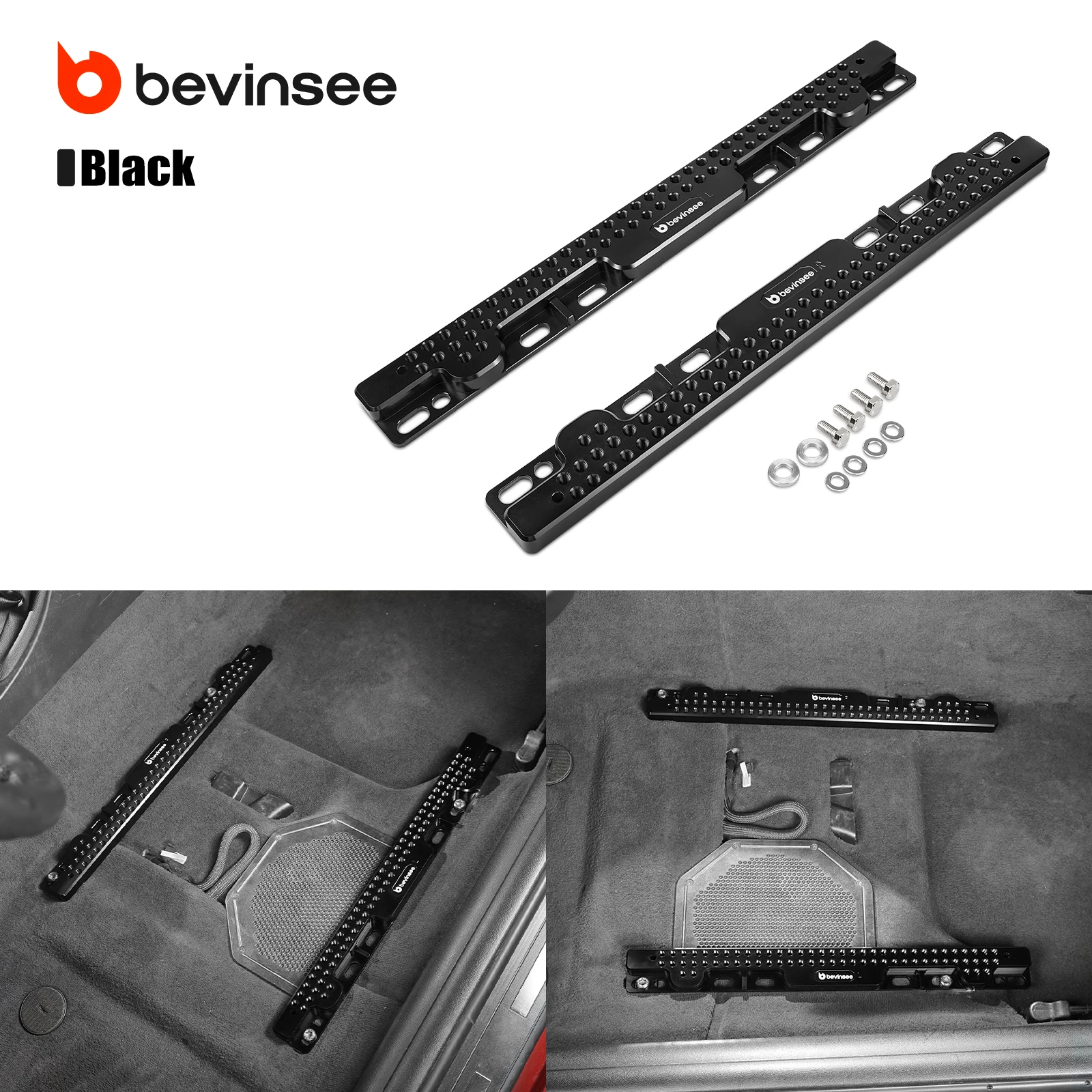 BEVINSEE Billet Seat Floor Mount Adapter Adjustable for BMW E90 E91 E92 320d 328i 330i 335i 325i 335d E82 125i 128i 2005-2013