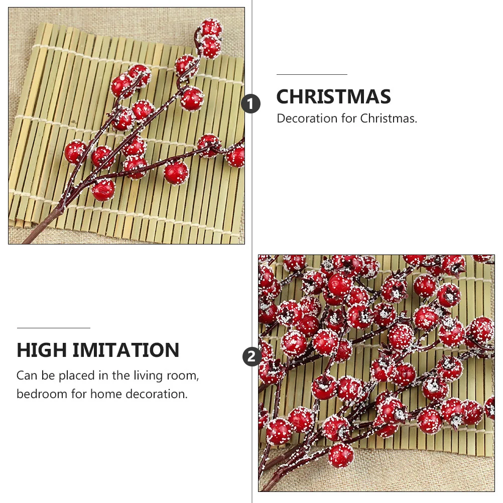 

1Set Simulated Christmas Crabapple Decoration 12 Pieces Red White Fake Berry Xmas Home Decoration Supplies Fake Crabapple