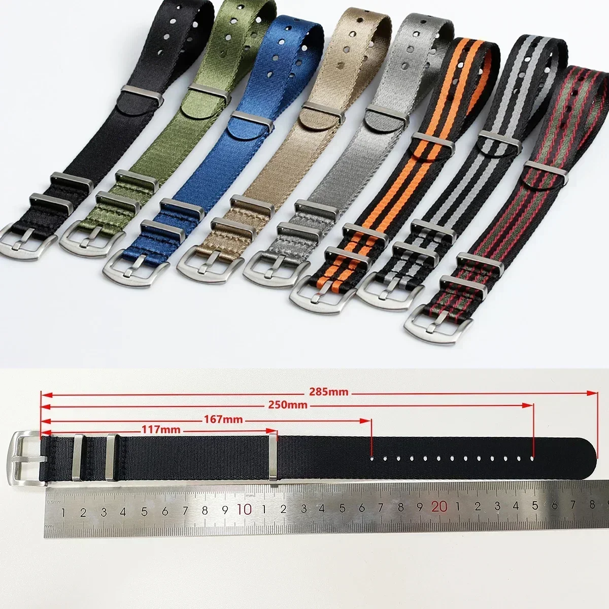 High Density Nylon Strap for Omega Seamaster 007 20mm 22mm Soft Nylon Bracelet for Seiko Military Watchband for Samsung Galaxy