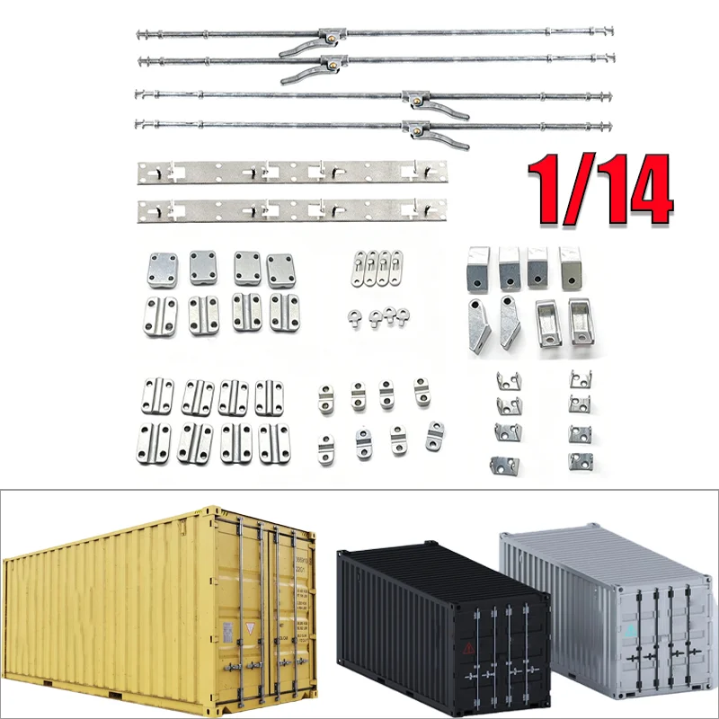 1/14 RC Metal Locking Rod Latch and Hinge Set for Container Rear Doors for Tamiya RC Truck SCANIA 770S R620 VOLVO BENZ Arocs MAN