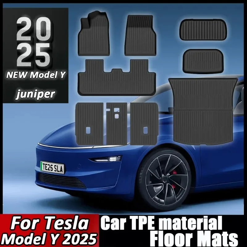 

Car Trunk Mat for New Tesla Model Y 2025 Juniper TPE Floor Mats Cargo Liner All Weather Trunk Mats Floor Liner Backrest Mats