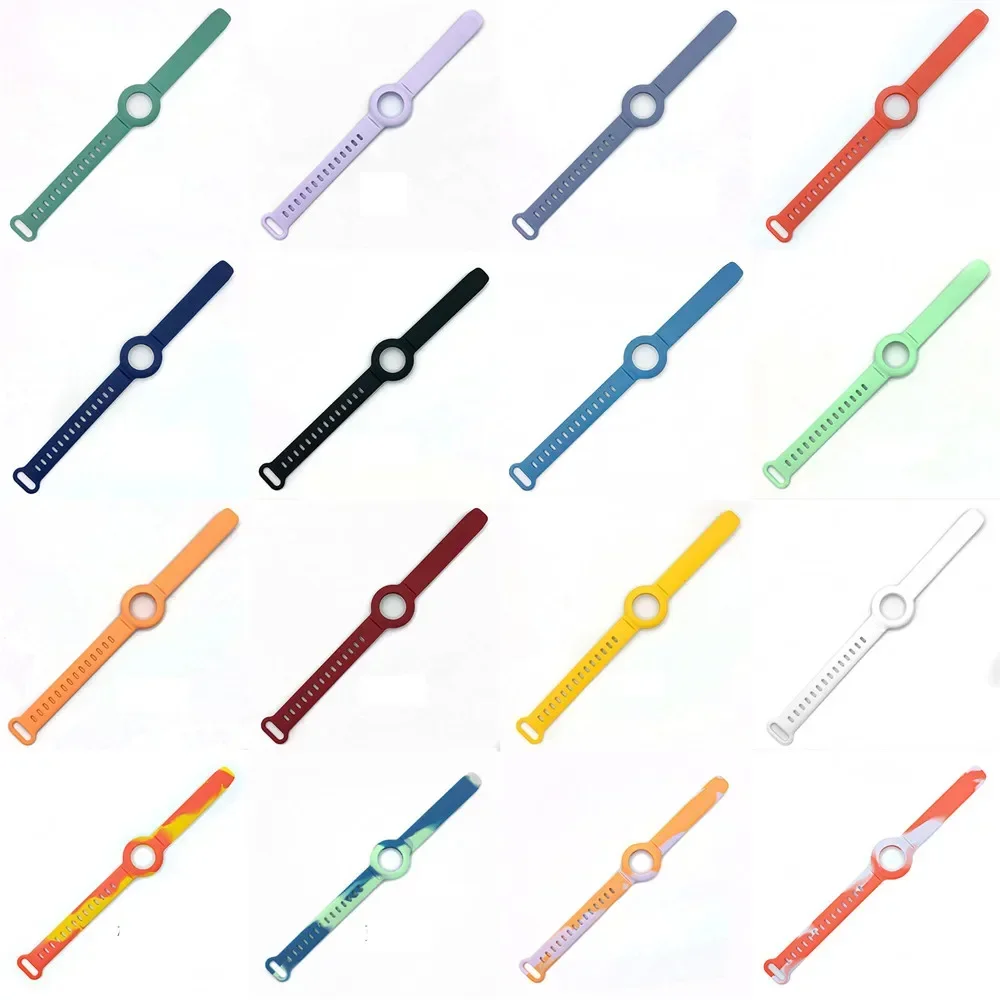 애플 에어태그용 소프트 실리콘 스트랩 케이스, 스크래치 및 낙하 방지 팔찌 보호 커버, 에어태그 어린이 시계 스트랩 쉘