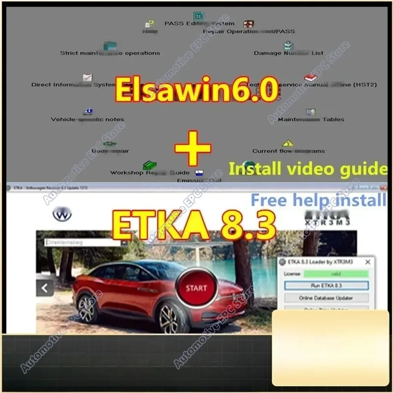 E tka 8.3 with ELSAWIN 6.0 Latest Maintenance Software Group Vehicle Electronic Parts Catalog Suitable for V/W+AU/DI+SE/AT+SKO/D