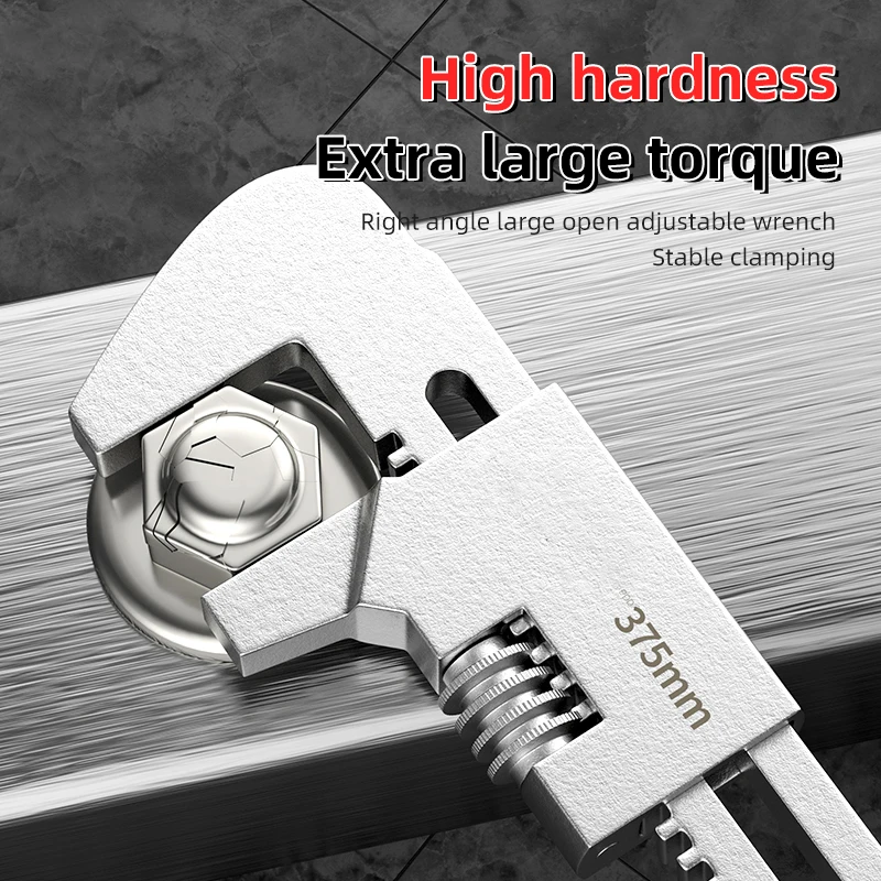 Versatile F-Type Adjustable Wrench Steel Multifunctio Bathroom Sink Wrench Household Large Open End Spanner Bathroom Pipe Repair