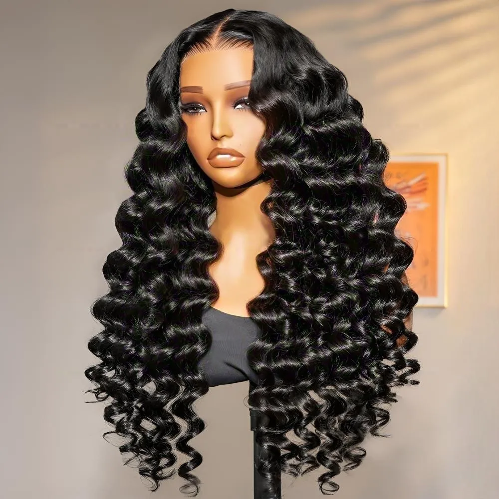 13x6 فضفاض موجة عميقة الدانتيل الجبهة الباروكات الشعر البشري للنساء HD شفافة عميق مجعد الدانتيل الباروكات الأمامية شعر الإنسان اللون الطبيعي #1