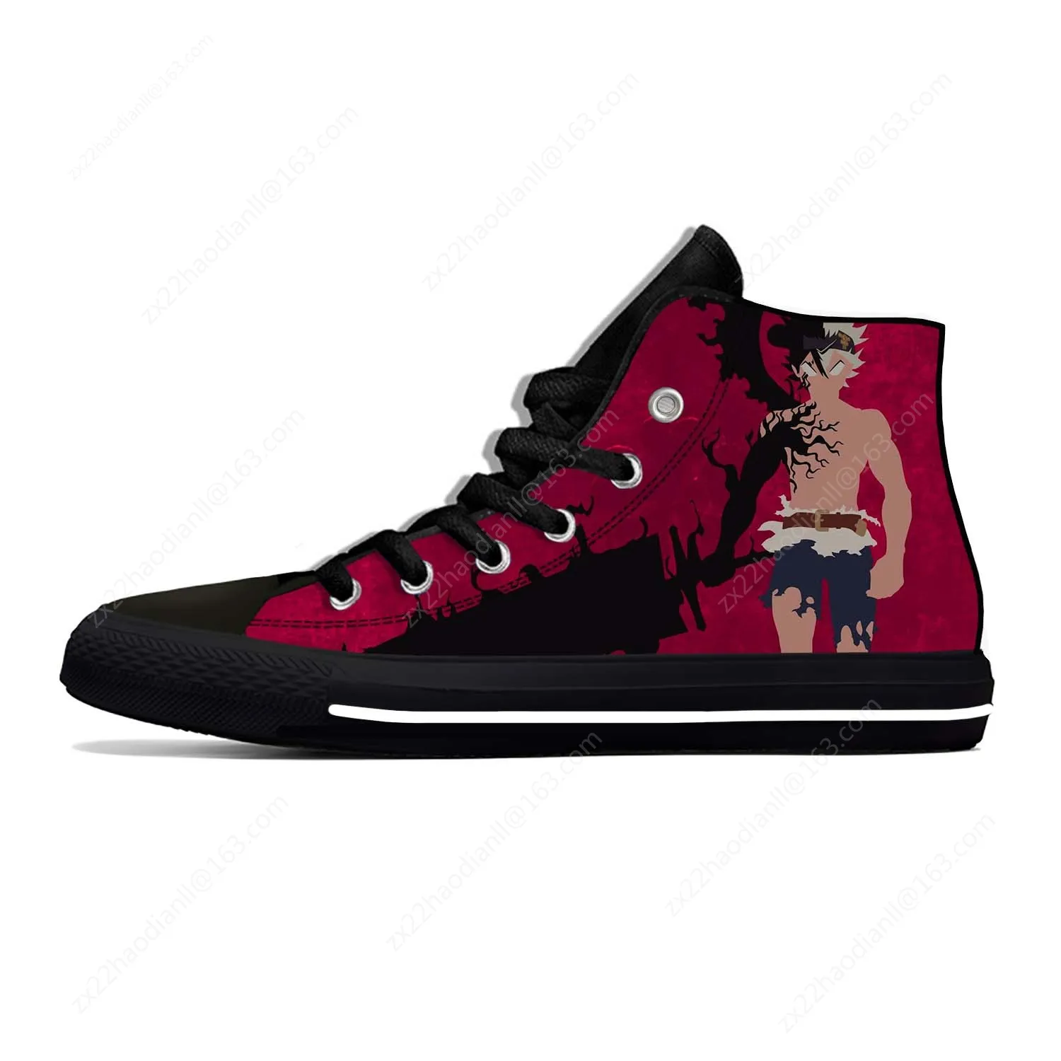 Hot Anime Black Clover Lightweight Cloth 3D Print Funny Fashion High Top Canvas Shoes Mens Womens Casual Breathable Sneakers