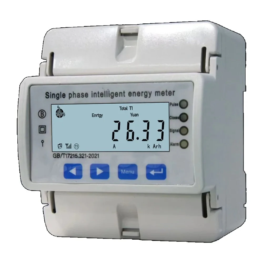 Smart Single-Phase DIN Rail Electricity Analyzer Real-Time Consumption Data CE RoHS