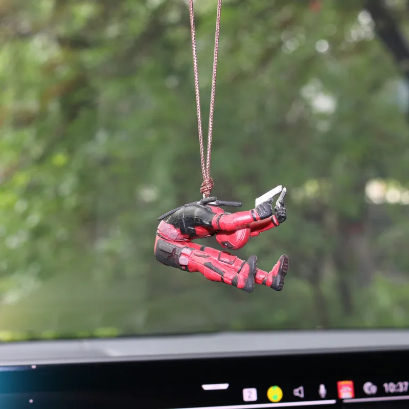 New Deadpool Car Pendant Deadpool Read A Book SUCK IT Car Pendant Interior Accessories Mini Model kids Toys Action Figures