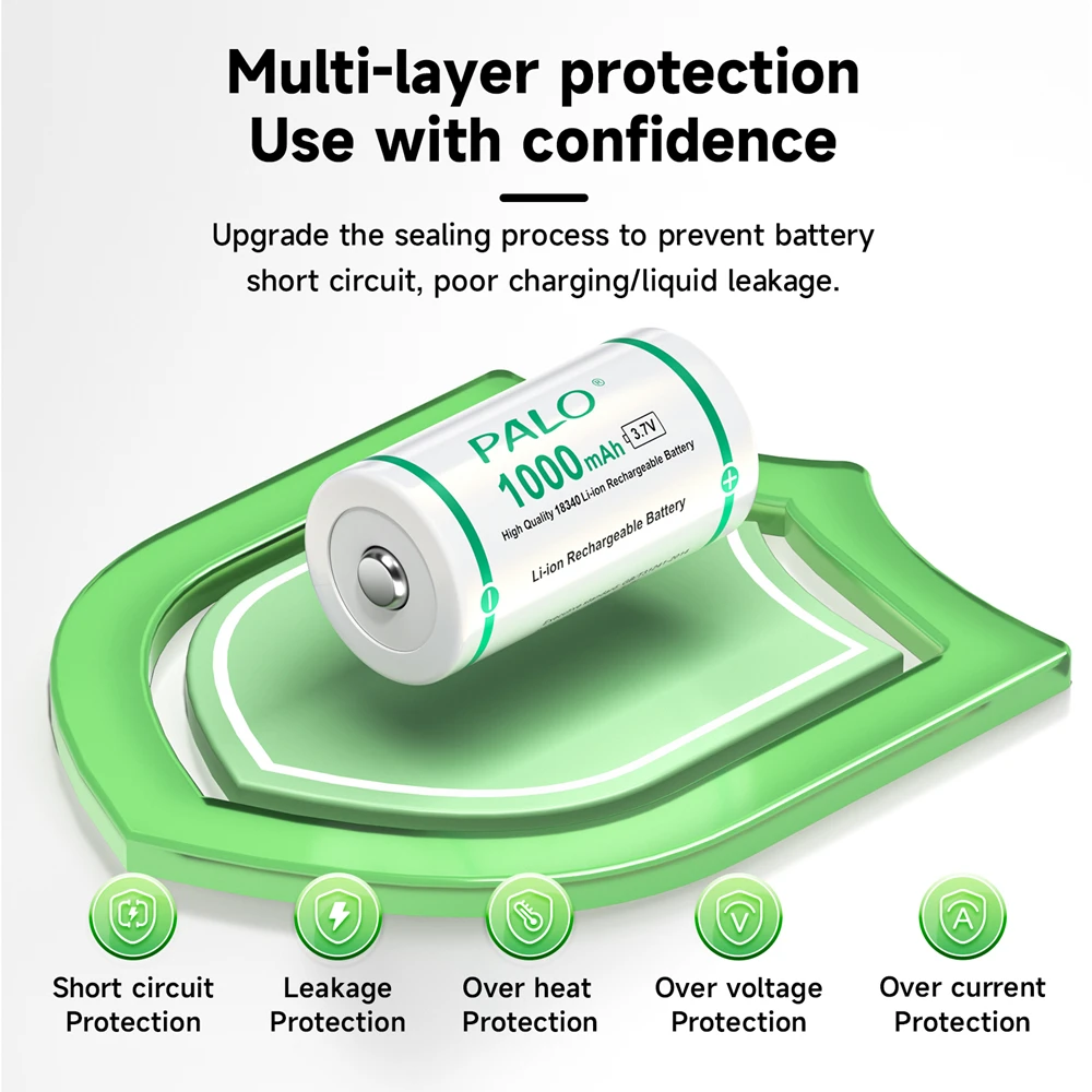 Palo-batería de litio recargable para cigarrillo electrónico, Pila de Iones de litio de 18350 V, 3,7 mAh, para instrumentos médicos, ratón inalámbrico, 1000