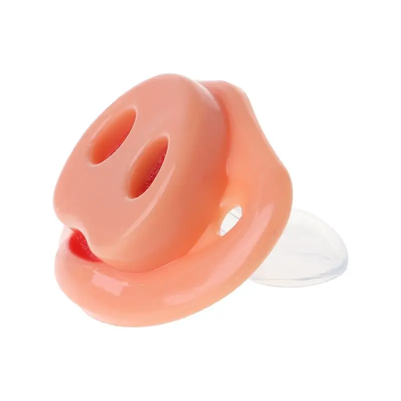 Pig Nose Funny Pacifier Grade Silicone Nursing Nipple Teether Prank Gifts