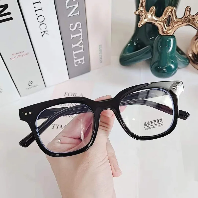 Anti-Strahlungs-Computerbrille für Damen und Herren, modische Brille, Metallbrille mit rundem Rahmen, Schwarz, Gold, Silber – Detail 2