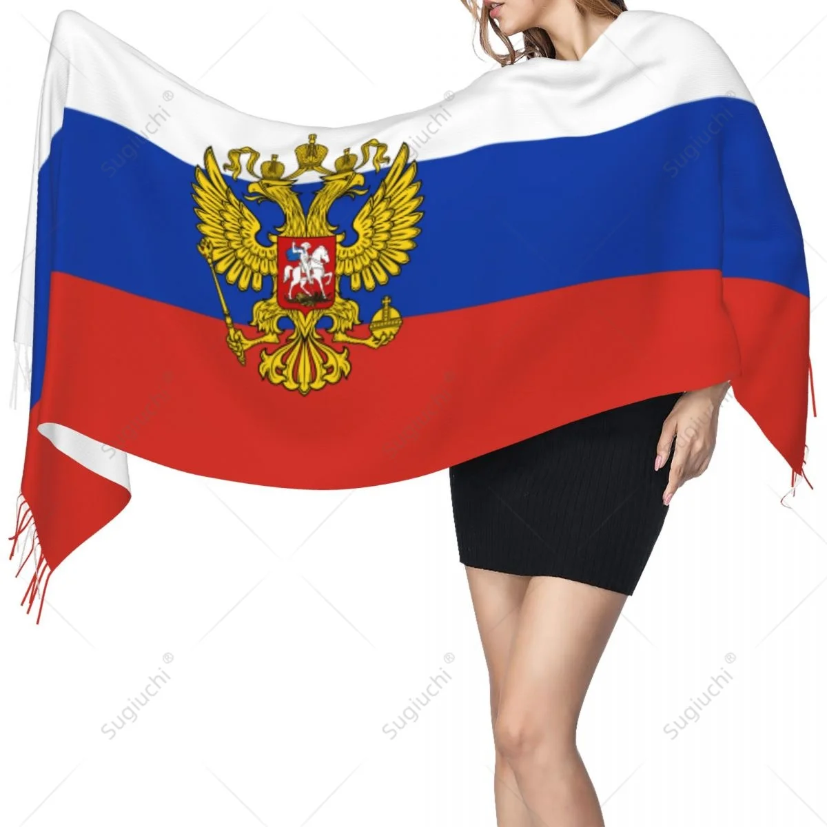 

Russia Emblem Flag Scarf Pashmina Warm Scarves Shawl Wrap Hijab Spring Winter Multifunction Unisex