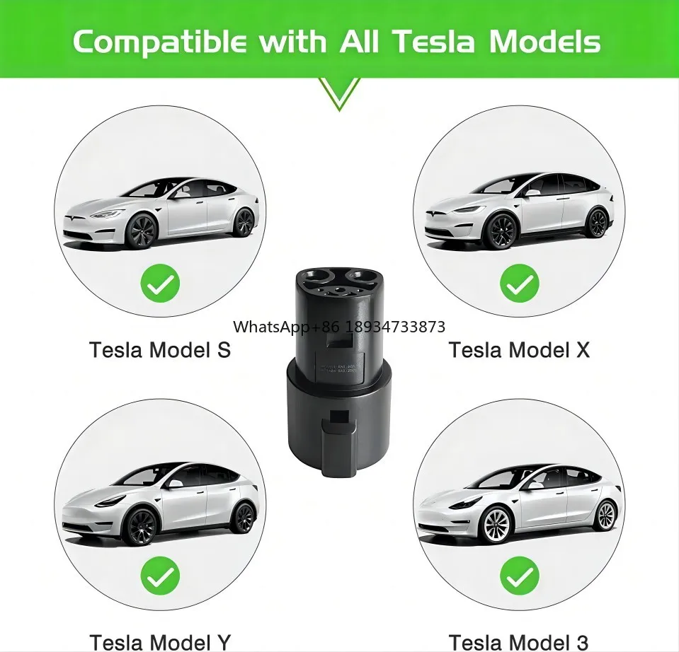 Ccs gbt ev car charging chademo dc type 2  type 1  gbt j1772 to tesla adapter