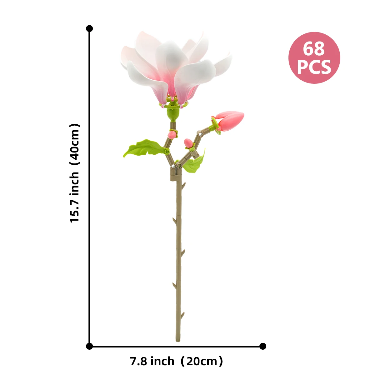 Bloemenboeket Bouwstenen MOC DIY Roos Tulp Lelietje-van-dalen Stenen Kit, Bureaudecoratie Verjaardag Valentijnscadeau