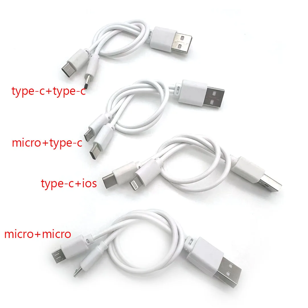 Micro USB Cable Splitter Cable 2 In 1 Type C ios Charge Cable 2 USB Cable Mobile Phone Cable Android Cable For Xiaomi Samsung