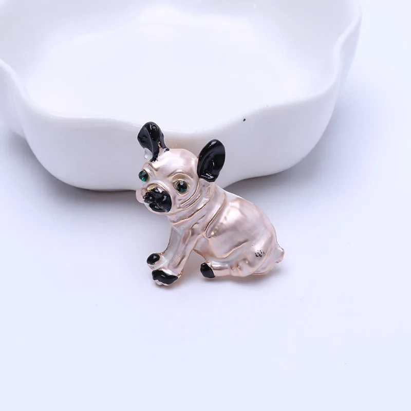 Cartoon Cute French Bulldog Dog Brooches for Women Kids Animal Unisex Pin Coat Suit Bag Accessories Party Birthday Daily Gifts