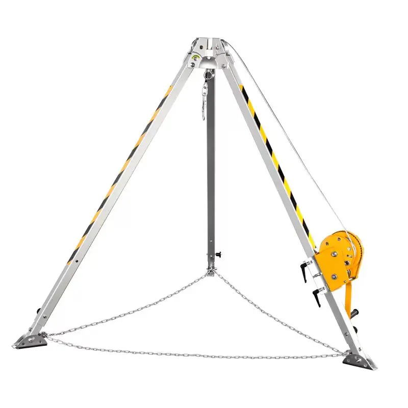 New CE Certified Tight Space Lifting Equipment Rescue Tripod up to 1000kg with Heavy Duty Manual Winch and Wire Rope Sling
