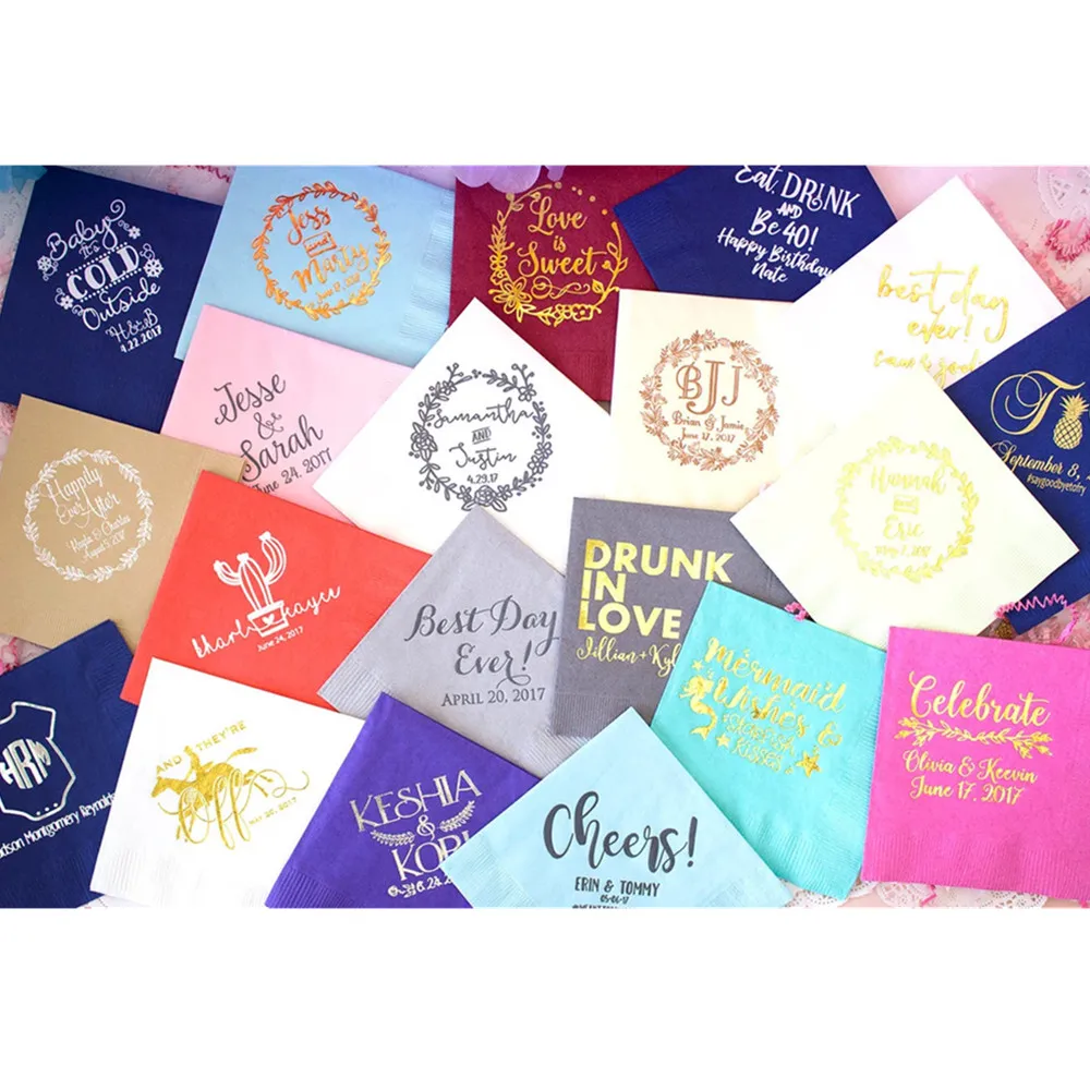 

50PCS Personalized Napkins, Custom Napkins, Event Napkins, Wedding Napkins, Party Napkins, Birthday Napkins, Rehearsal Dinner, B