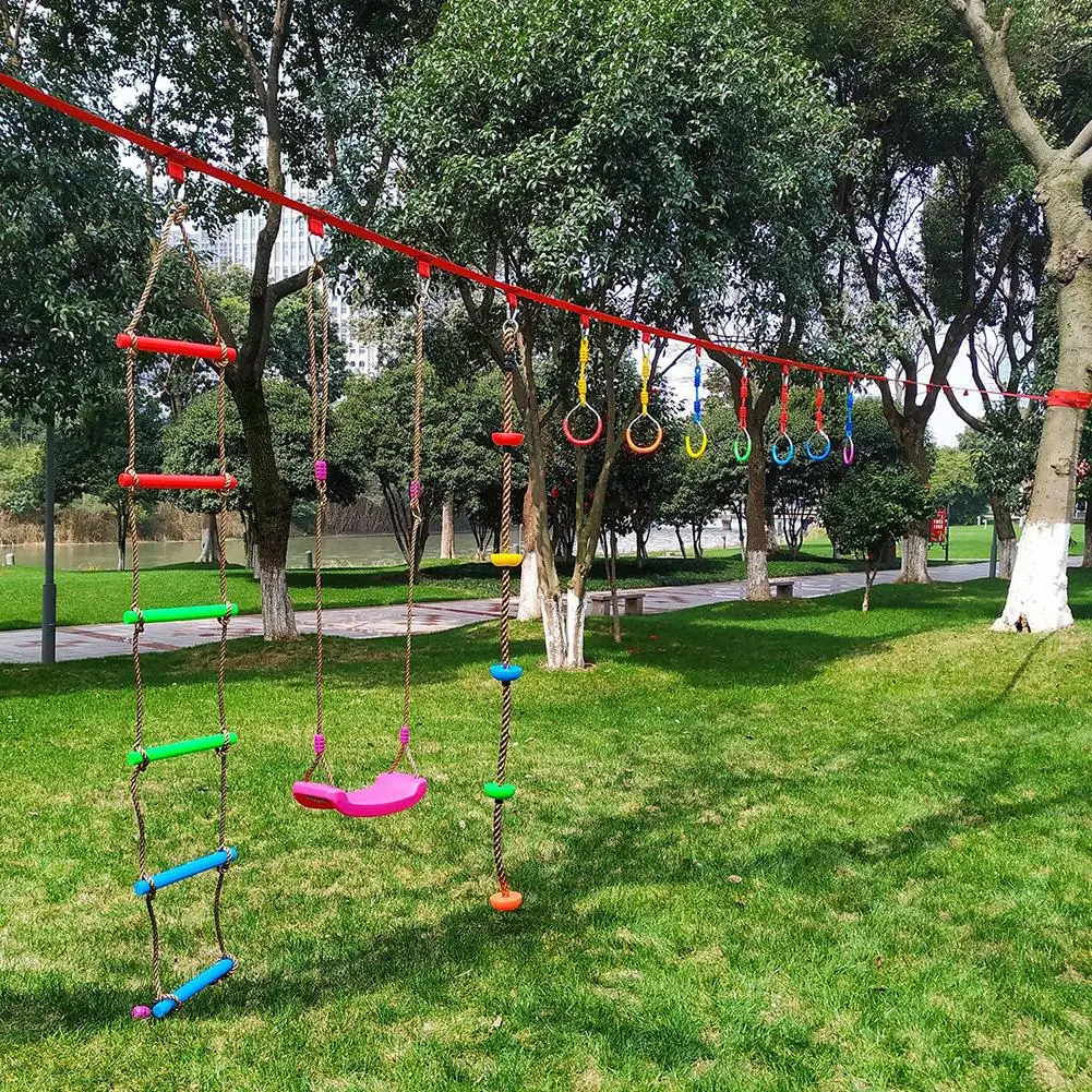 3Pcs/set Kids Outdoor Rings Gymnastic Ring Swing Adjustable Swing Rings Outdoor Hanging Rings Kids Fitness Toys