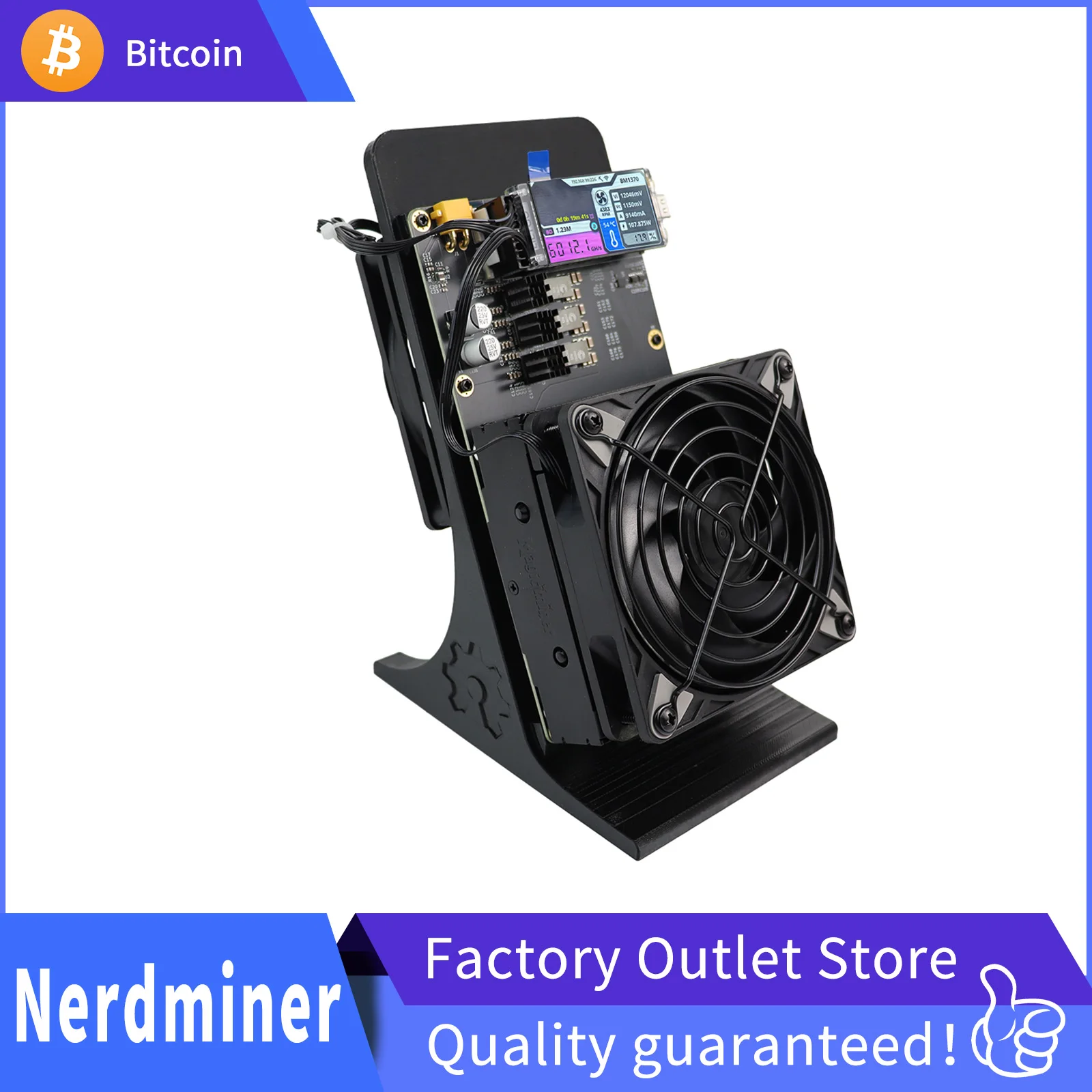 

2026 Latest Bitaxe btcnerdqaxe++ Rev6.1 6TH/s Bitcoin Miner SHA-256 Low Power Solo BTC Mining Machine with PSU WiFi